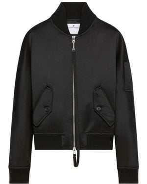 Courreges Courrèges Scuba Satin Bomber Jacket - Black