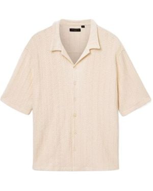 AllSaints Trace Textured Short-Sleeve Shirt - Natural