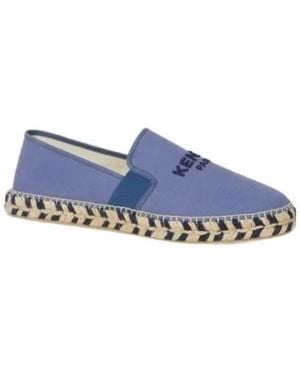 KENZO Logo Embroidered Slip-On Shoes - Blue