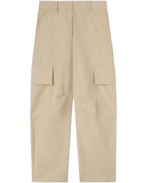 Palm Angels Carrot-Cut Mid-Rise Pants - Natural