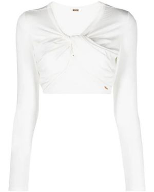 Cult Gaia Short Top With Swirling Pleat Details - White
