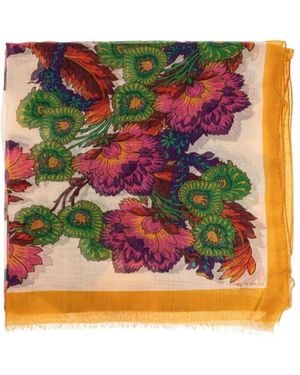 Etro Floral Twill Scarf - Red