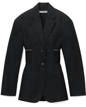 Alexander Wang Logo-Print Elasticated-Waist Blazer - Black