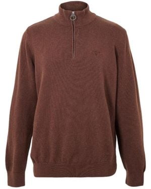 Barbour Half-Zip Knit Jumper - Brown