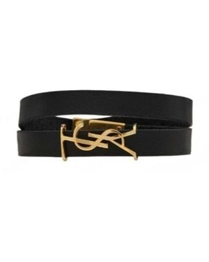Saint Laurent Double Layer Bracelet - Black