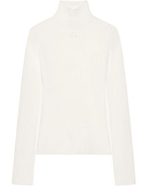 Courreges V-Line Turtleneck Sweater - White