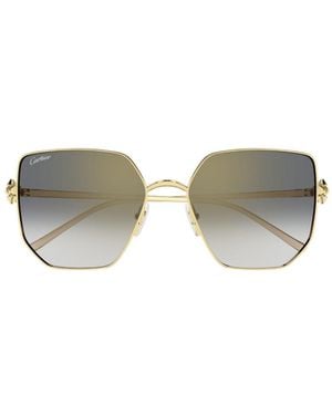 Cartier Butterfly Frame Sunglasses - Metallic