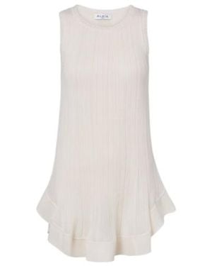 Alaïa Pleated Silk Minidress - White