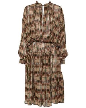 Dries Van Noten Long-Sleeved Dress - Brown