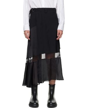 Sacai Suiting Midi Skirt - Black