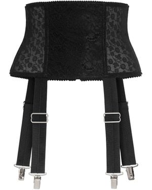 Dolce & Gabbana Stretch Marquisette Corset Belt - Black