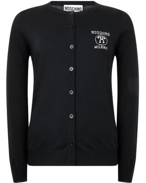 Moschino Long-Sleeved Knitted Cardigan - Black