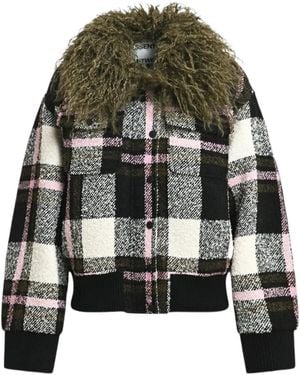 Essentiel Antwerp Kpop Checked Bomber Jacket - Grey