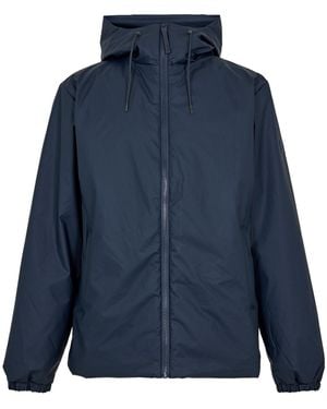 Rains Lohja Hooded Padded Jacket With Zipper - Blue