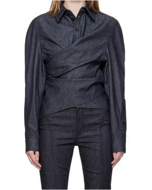 Mugler Asymmetrical Button-Fastening Shirt - Blue