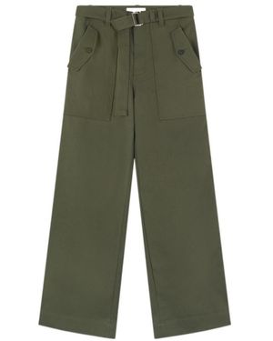 Maison Kitsuné Maison Kitsuné Mid-Waisted Straight-Leg Trousers - Green