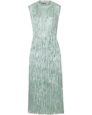 Jason Wu Pleated Hammered Satin Midi Dress - Green