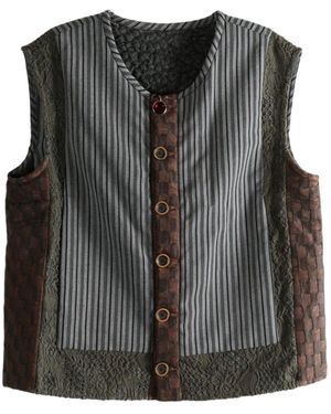 Commun's Vertical Striped Vest - Black