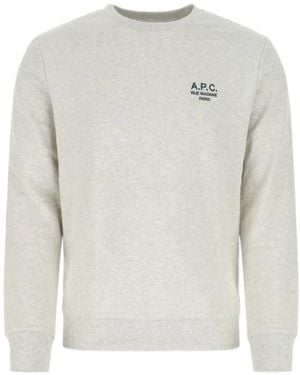A.P.C. Logo Embroidered Crewneck Sweatshirt - Grey