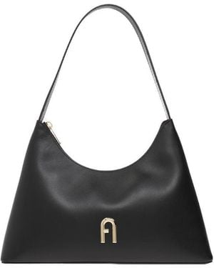 Furla Diamante Zipped Small Shoulder Bag - Black