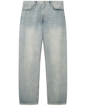 Emporio Armani Long Straight-Leg Washed Jeans - Blue