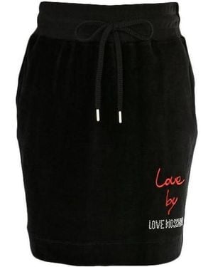 Moschino Letter Logo Lace-Up Skirt - Black