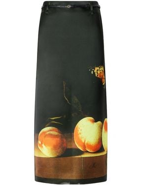Dries Van Noten Long Printed Skirt - Black