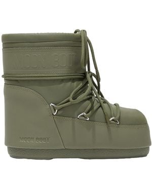 Moon Boot Embossed Text Lace-Up Winter Boots - Green