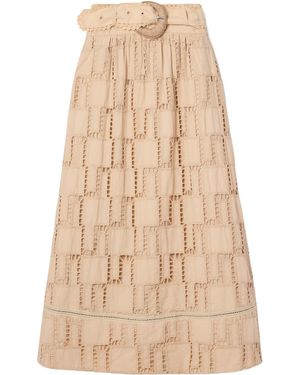 FARM Rio Belted Skirt - Natural