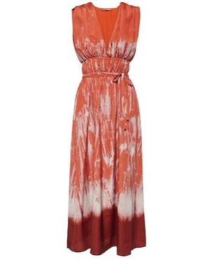 Altuzarra Fiona Ruched Midi Dress - Red