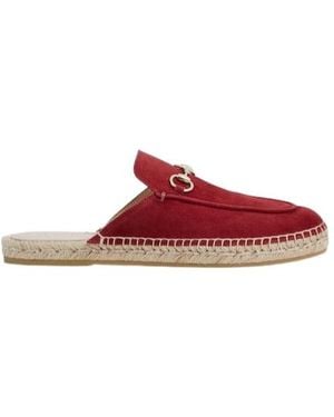 Gucci Espadrille Mule With Horsebit - Red