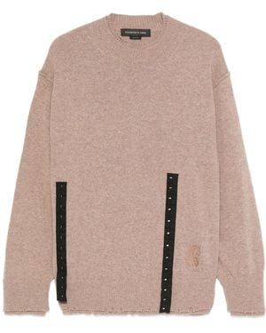 FEDERICO CINA Frayed-Hem Sweater - Brown