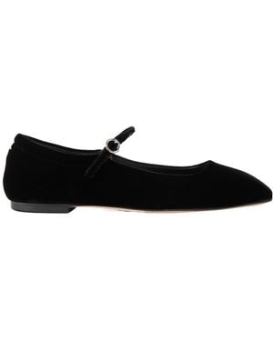 Aeyde Velvet Mary Jane Ballet Flats - Black