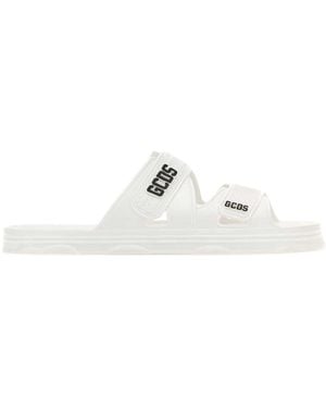 Gcds Logo Printed Touch-Strap Slippers - White
