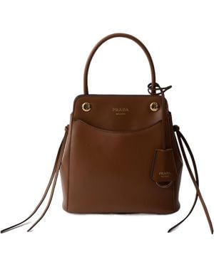 Prada Carry Mini Leather Handbag - Brown