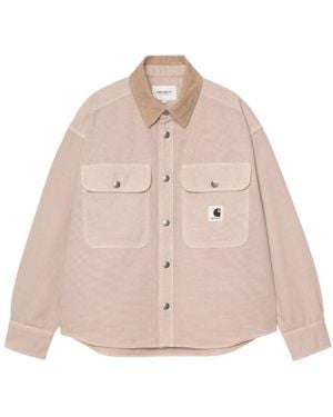 Carhartt Prescott Corduroy-Collar Logo-Patch Jacket - Natural