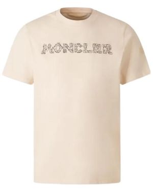 Moncler Crew Neck T-Shirt - Natural
