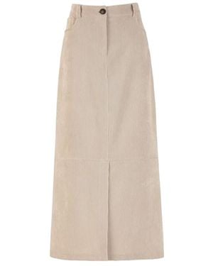 D.exterior Belted Midi Skirt - Natural