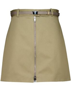 Prada Argilla Belted Mini Skirt - Green