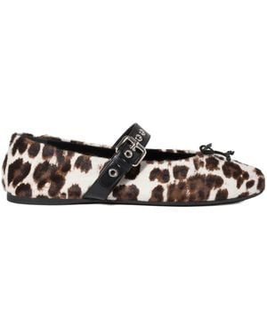 Miu Miu Printed Leather Ballerinas - Multicolor