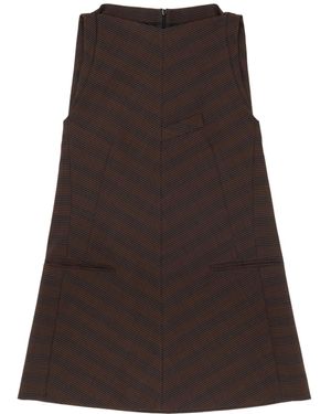 MM6 by Maison Margiela Sleeveless Striped Mini Dress - Brown