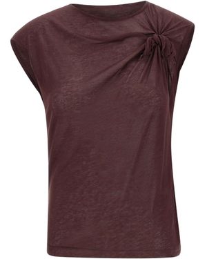 Victoria Beckham Pleated T-Shirt - Purple