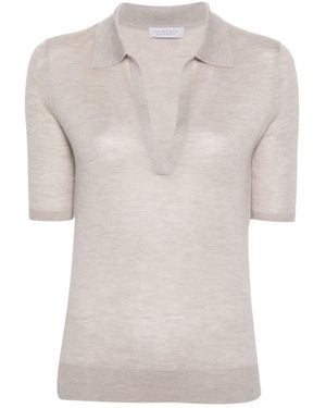 Gabriela Hearst Frank Fine-Knit Polo Shirt - White