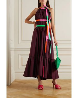 ROKSANDA Niesha Open-Back Bow-Detailed Tiered Cotton Midi Dress