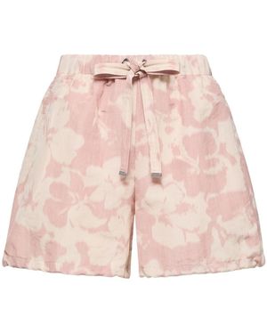 Moncler Floral Drawstring Shorts - Pink