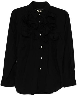 Comme des Garçons Rose Detail Blouses - Black