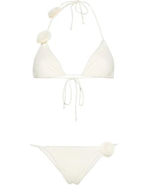 LaRevêche Floral-Appliqué Bikini - White