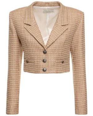 Alessandra Rich Tweed Short Suit Coat - Natural