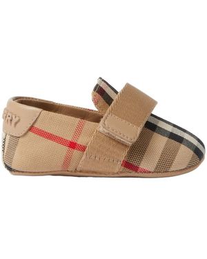 Burberry Check-Print Touch-Strap Crib Shoes - Brown