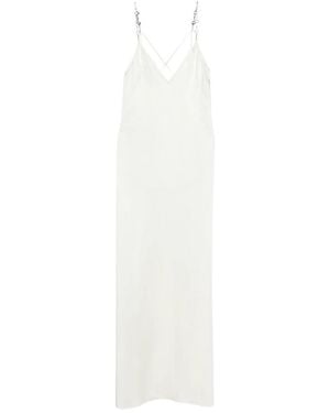 Gucci Crystal-Embellishment Spaghetti Strap Maxi Dress - White